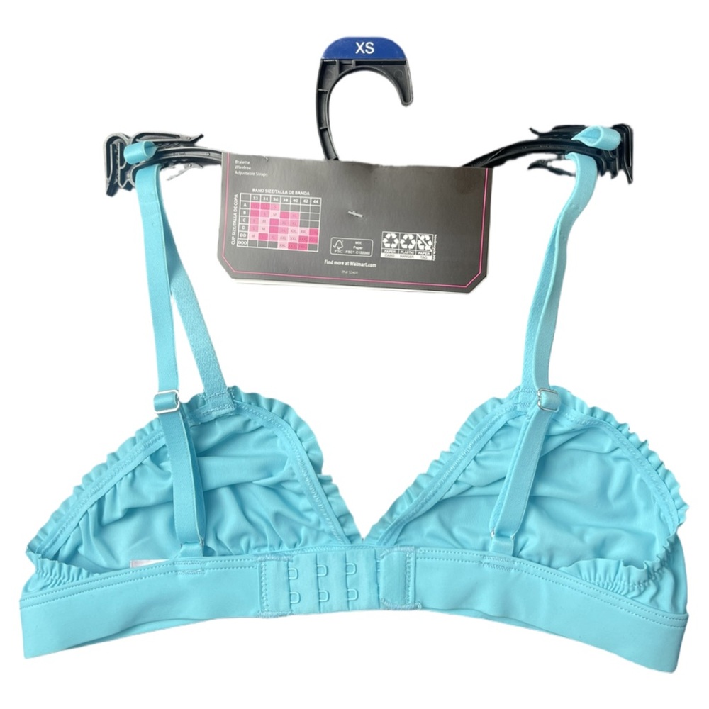NWT No Boundaries Wirefree Bralette Aqua Blue Adjustable Straps Size XS - Picture 2 of 5
